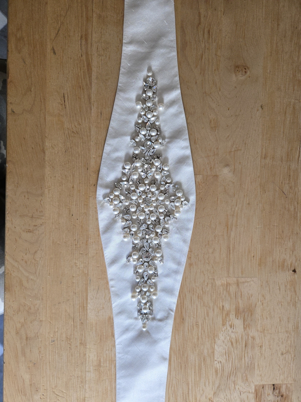 Paloma Blanca Taffetta Bridal Belt In Ivory